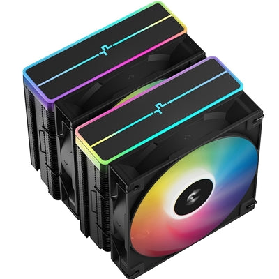 DeepCool, DeepCool AG620 BK ARGB V2 Dual-Tower CPU Air Cooler - Matte Black, Intel: LGA 1851, LGA 1700, LGA 1200, LGA 1151/1150/1155AMD: AM5, AM4