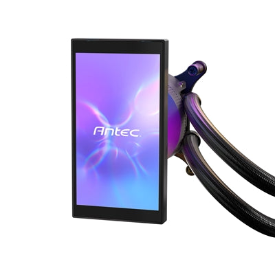 Antec, Antec Vortex View 360 Black AIO Liquid CPU Cooler, Massive 5-Inch Rotatable IPS LCD Display, 9th Gen Asetek Pump for 400W TDP, Triple 120mm PWM Fans,  ARGB Backglow, Intel: LGA115X / 1200 / 1700 / 1851AMD: AM4 / AM5