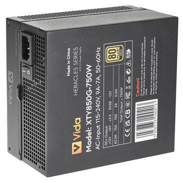 Vida Heracles 750W 80+ Gold, ATX 3.1, PCIe 5.1, Fully Modular PSU, Black