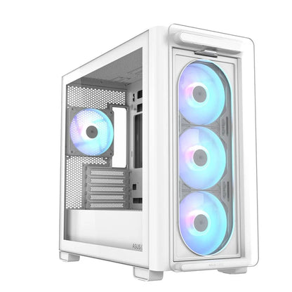 ASUS A23 PLUS ARGB mATX Mid Tower Case | 4 ARGB Fans | 360mm Radiator | White