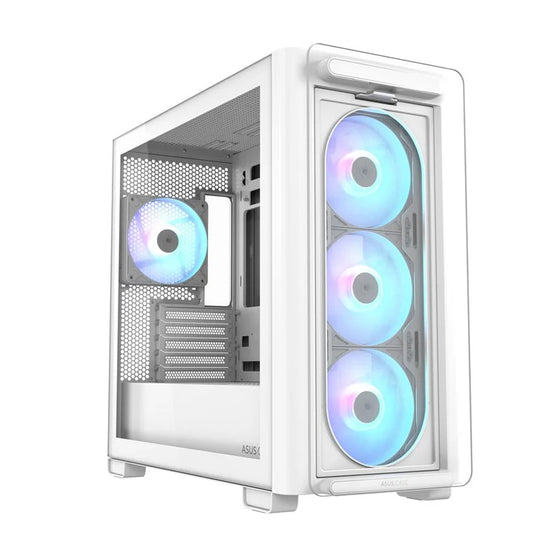 ASUS A23 PLUS ARGB mATX Mid Tower Case | 4 ARGB Fans | 360mm Radiator | White