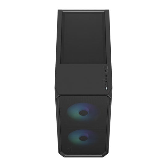 Fractal Design Focus 2 RGB Midi Tower Case, ATX/mATX/Mini-ITX, 2x 140mm RGB Fans, Tempered Glass, Black