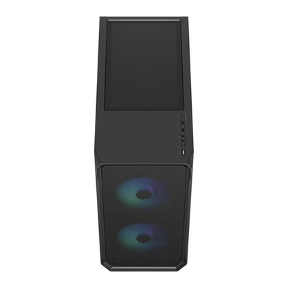 Fractal Design Focus 2 RGB Midi Tower Case, ATX/mATX/Mini-ITX, 2x 140mm RGB Fans, Tempered Glass, Black