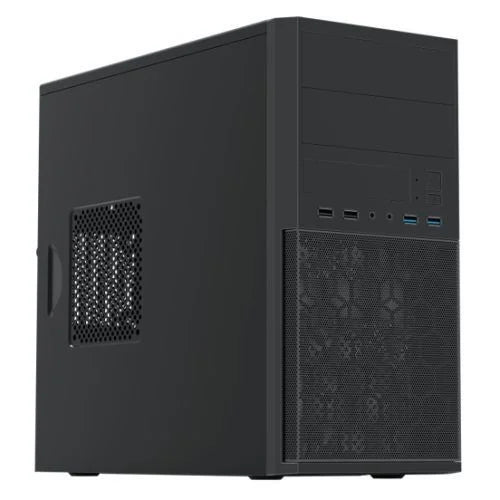Vida Corporate Micro-ATX Office Tower PC Case, 300mm GPU, USB 3.0, Black