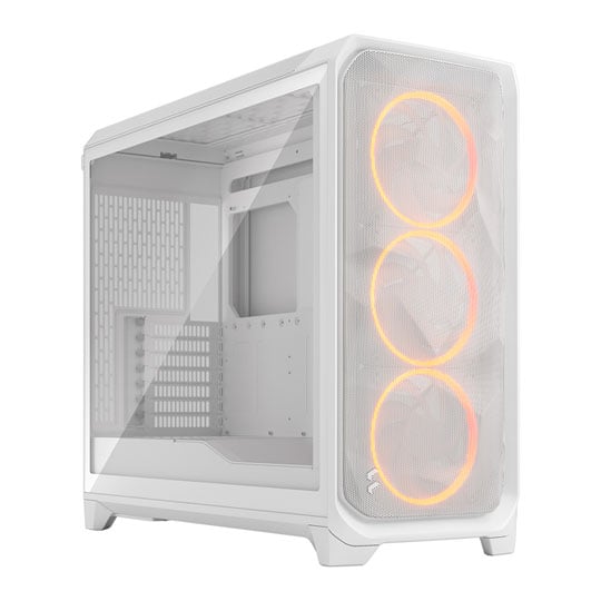 Fractal Design Meshify 3 XL Full Tower Case, E-ATX/ATX/mATX/ITX, 3x Momentum 140mm Fans, Tempered Glass, White