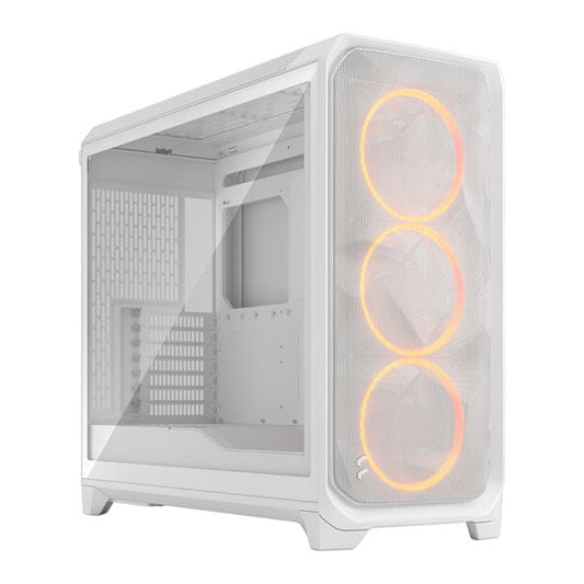 Fractal Design Meshify 3 XL Full Tower Case, E-ATX/ATX/mATX/ITX, 3x Momentum 140mm Fans, Tempered Glass, White