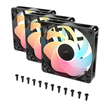 Corsair RS120-R ARGB Reverse Rotor 120mm Case Fan | 3-Pack | Black