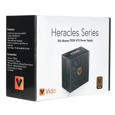 Vida Heracles XTY850D-750W 750W 80+ Bronze, ATX 2.54, Fully Modular PSU, Black
