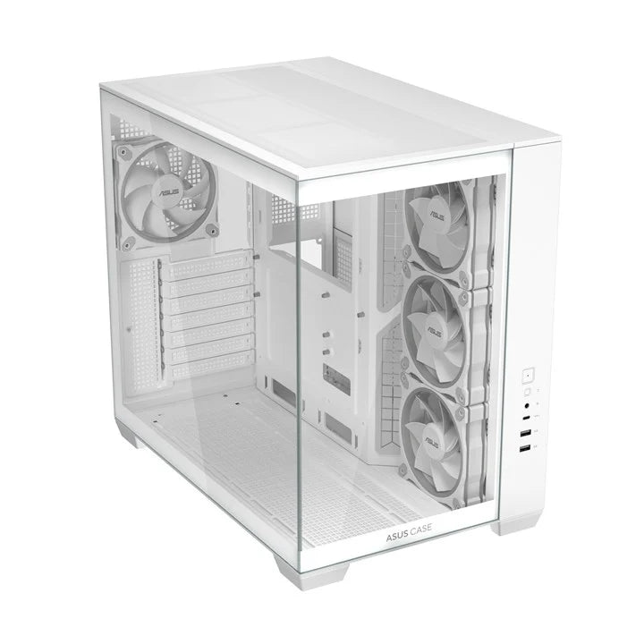 ASUS A32 PLUS ARGB Dual-Chamber ATX Mid Tower Case | 270° Panoramic | 4 ARGB Fans | White