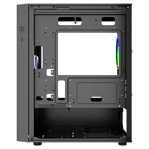 Vida Genesis Micro ATX Case, Tempered Glass, ARGB, 2x 120mm Fans, USB 3.0, Black