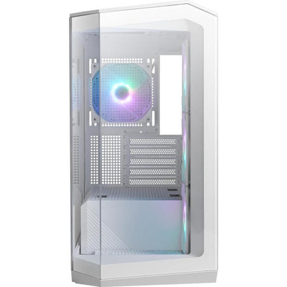 MSI MAG PANO M100R PZ White Gaming Case - Micro Tower ARGB Tempered Glass