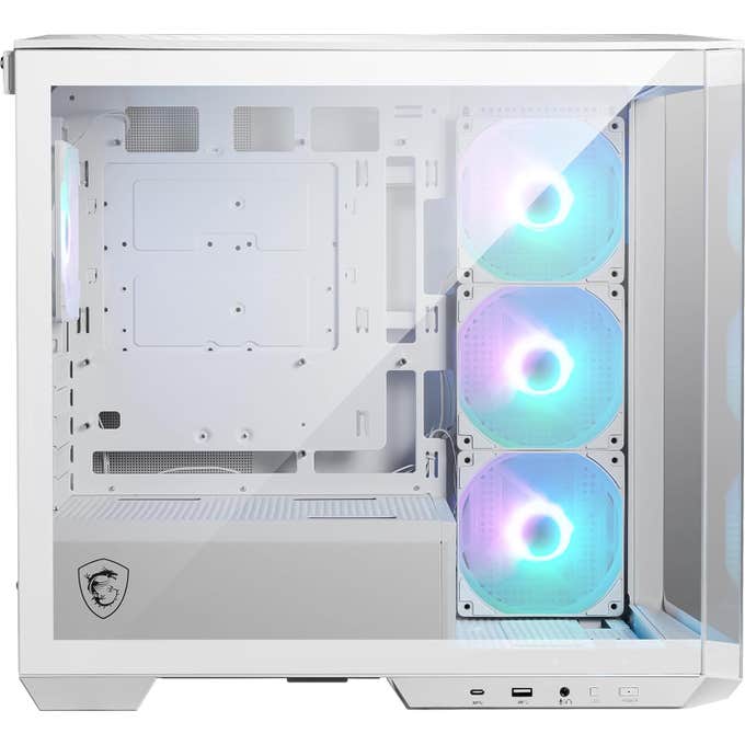 MSI MAG PANO M100R PZ White Gaming Case - Micro Tower ARGB Tempered Glass