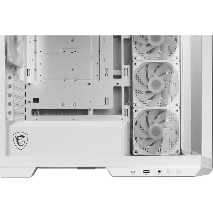 MSI MAG PANO M100R PZ White Gaming Case - Micro Tower ARGB Tempered Glass