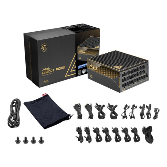 MSI MEG AI1600T PCIE5 | 1600W | ATX | 80 PLUS Titanium | Fully Modular | PCIe 5.0 | PSU