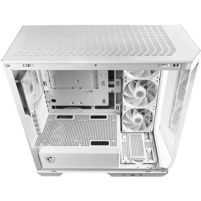 MSI MAG PANO M100R PZ White Gaming Case - Micro Tower ARGB Tempered Glass