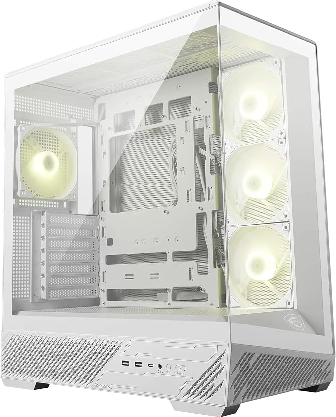 MSI MAG PANO 130R PZ White Mid-Tower Gaming Case - ARGB Tempered Glass
