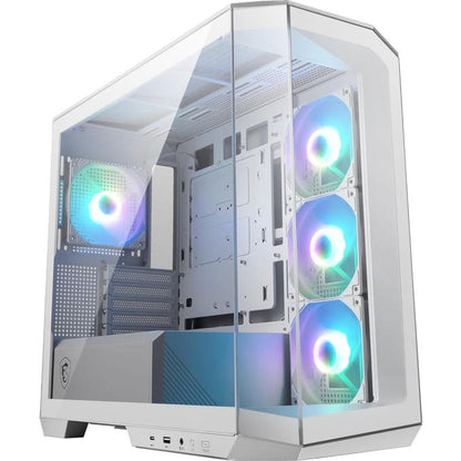 MSI MAG PANO M100R PZ White Gaming Case - Micro Tower ARGB Tempered Glass