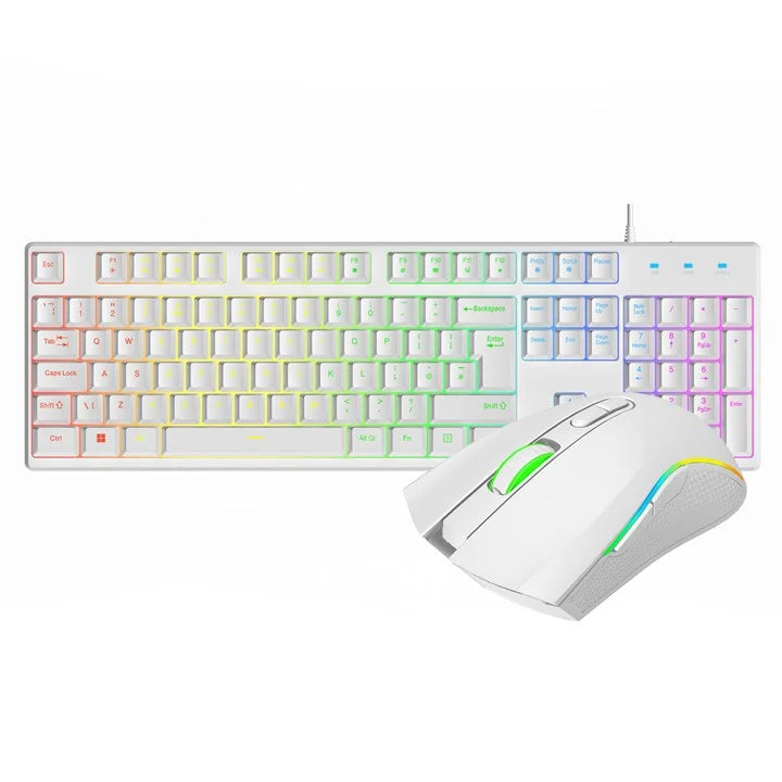 Vida Rebel 2-in-1 RGB Gaming Keyboard & Mouse Combo - UK QWERTY, White