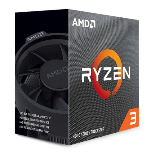 AMD Ryzen 3 4100 CPU with Wraith Stealth Cooler, AM4, 3.8GHz (4.0 Turbo), Quad Core, 65W, 6MB Cache, 7nm, 4th Gen, No Graphics - PC Gear UK