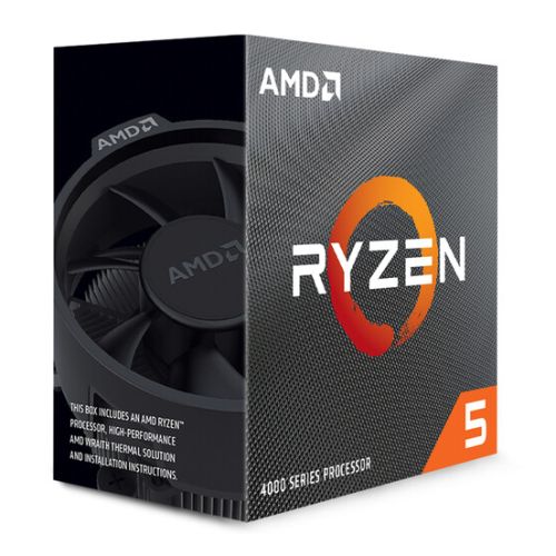 AMD Ryzen 5 4500 CPU with Wraith Stealth Cooler, AM4, 3.6GHz (4.1 Turbo), 6-Core, 65W, 11MB Cache, 7nm, 4th Gen, No Graphics - PC Gear UK