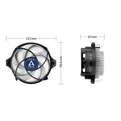 ARCTIC Alpine 23 Compact AMD CPU Air Cooler, AM4/AM5, 90mm PWM Fan, FDB Bearing, 65mm Height, Black