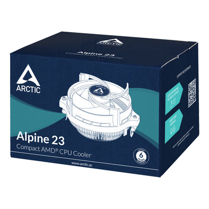 ARCTIC Alpine 23 Compact AMD CPU Air Cooler, AM4/AM5, 90mm PWM Fan, FDB Bearing, 65mm Height, Black