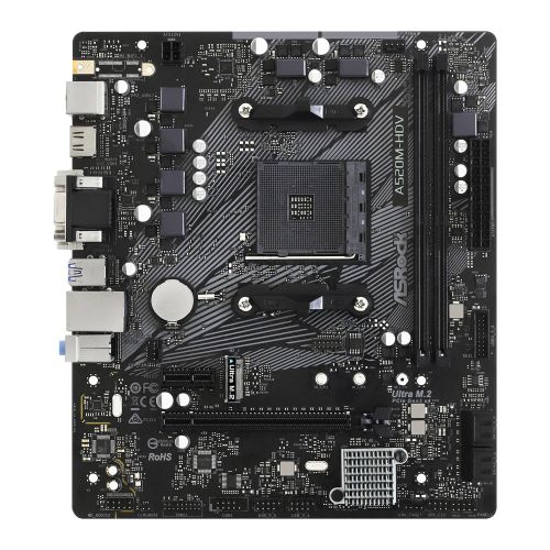 Asrock A520M-HDV, AMD A520, AM4, Micro ATX, 2 DDR4, VGA, DVI, HDMI, M.2 - PC Gear UK