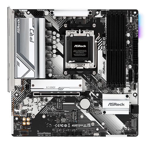 Asrock A620M PRO RS, AMD A620, AM5, Micro ATX, 4 DDR5, HDMI, DP, GB LAN, PCIe4, RGB, 3x M.2 - PC Gear UK