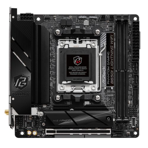 Asrock B650I LIGHTNING WIFI, AMD B650, AM5, Mini ITX, 2 DDR5, HDMI, Wi-Fi 6E, 2.5G LAN, 2x M.2 - PC Gear UK
