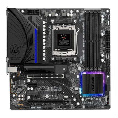 Asrock B650M PG RIPTIDE, AMD B650, AM5, Micro ATX, 4 DDR5, HDMI, DP, 2.5G LAN, PCIe4, RGB, 2x M.2 - PC Gear UK