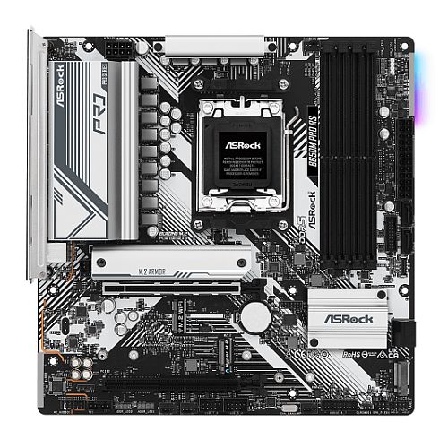 Asrock B650M PRO RS, AMD B650, AM5, Micro ATX, 4 DDR5, HDMI, DP, 2.5G LAN, PCIe4, RGB, 3x M.2 - PC Gear UK