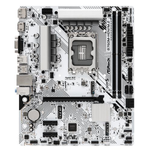 Asrock B760M-HDV/M.2, Intel B760, 1700, Micro ATX, 2 DDR5, VGA, HDMI, DP, 2.5G LAN, PCIe4, 2x M.2 - PC Gear UK