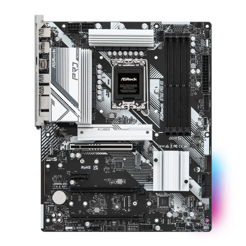 Asrock B760 PRO RS, Intel B760, 1700, ATX, 4 DDR5, HDMI, DP, eDP, 2.5G LAN, PCIe5, 3x M.2, RGB - PC Gear UK