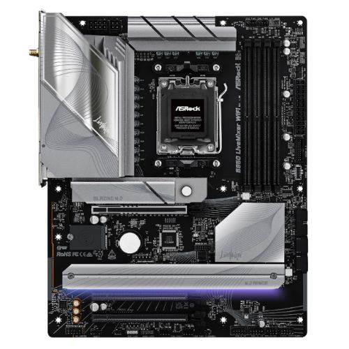 Asrock B850 LIVEMIXER WIFI, AMD B850, AM5, ATX, 4 DDR5, HDMI, DP, Wi-Fi 7, 2.5G LAN, RGB, 3x M.2 - PC Gear UK