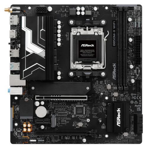 Asrock B850M-X WIFI R2.0, AMD B850, AM5, Micro ATX, 2 DDR5, HDMI, DP, Wi-Fi 6E, 2.5G LAN, 2x M.2 - PC Gear UK
