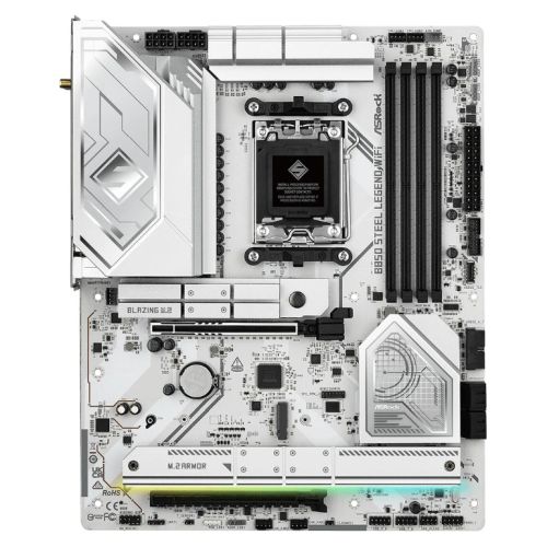 Asrock B850 STEEL LEGEND WIFI, AMD B850, AM5, ATX, 4 DDR5, HDMI, Wi-Fi 7, 2.5G LAN, RGB, 4x M.2 - PC Gear UK