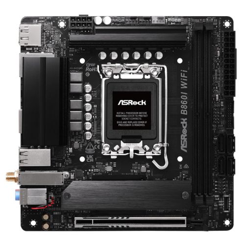 Asrock B860I WIFI, Intel B860, 1851, Mini ITX, 2 DDR5, HDMI, DP, Wi-Fi 6E, 2.5G & GB LAN, 2x M.2 - PC Gear UK