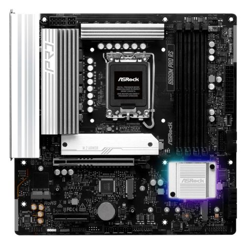 Asrock B860M PRO RS, Intel B860, 1851, Micro ATX, 4 DDR5, HDMI, DP, 2.5G LAN, RGB, 3x M.2 - PC Gear UK