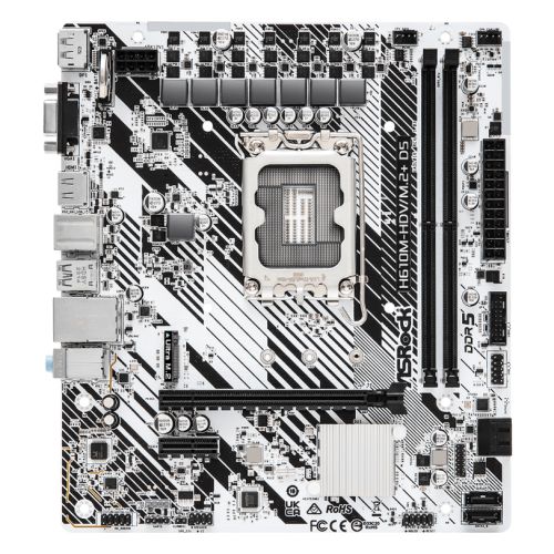 Asrock H610M-HDV/M.2+ D5, Intel H610, 1700, Micro ATX, 2 DDR5, VGA, HDMI, DP, PCIe4, 1x M.2 - PC Gear UK