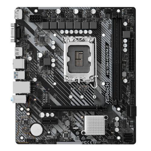 Asrock H610M-HDV/M.2 R2.0, Intel H610, 1700, Micro ATX, 2 DDR4, VGA, HDMI, DP, PCIe4, 1x M.2 - PC Gear UK
