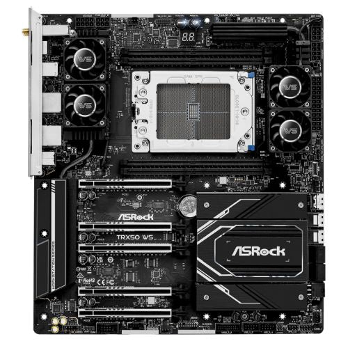 Asrock TRX50 WS, Workstation, AMD TRX50, sTR5, EATX, 4 DDR5 ECC, Wi-Fi 6E, 10G & 2.5G LAN, SlimSAS, MCIO,  PCIe5, 2x M.2 - PC Gear UK