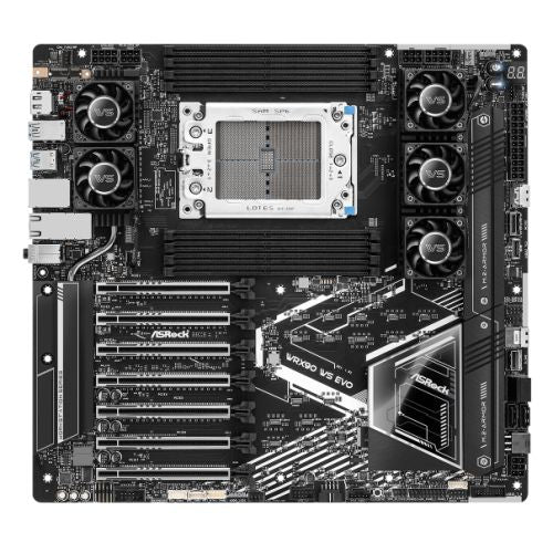 Asrock WRX90 WS EVO, Workstation, AMD WRX90, sTR5, EEB, 8 DDR5 ECC, Dual 10G LAN, SlimSAS, MCIO, 7x PCIe5 x16, 2x M.2 - PC Gear UK