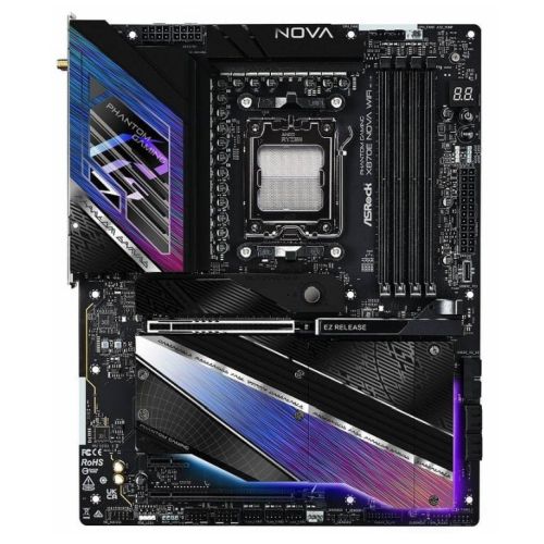 Asrock X870E NOVA WIFI, AMD X870E, AM5, ATX, 4 DDR5, HDMI, 2 USB4, Wi-Fi 7, 5G LAN, RGB, 5x M.2 - PC Gear UK