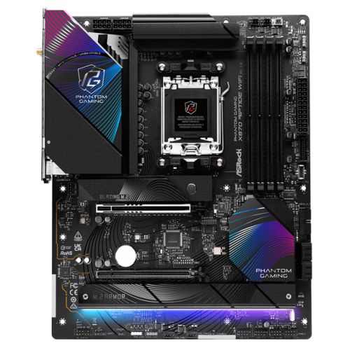 Asrock X870 RIPTIDE WIFI, AMD X870, AM5, ATX, 4 DDR5, HDMI, 2 USB4, Wi-Fi 7, 2.5G LAN, RGB, 3x M.2 - PC Gear UK