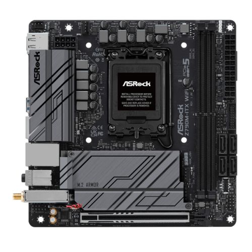 Asrock Z790M-ITX WIFI, Intel Z790, 1700, Mini ITX, 2 DDR5, HDMI, DP, eDP, Wi-Fi 6E, 2.5G & GB LAN, PCIe5, 2x M.2 - PC Gear UK