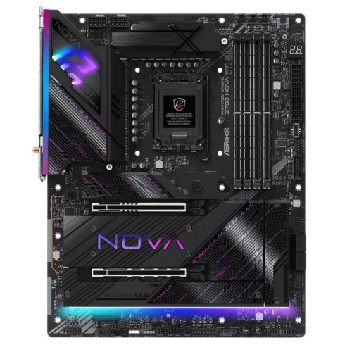 Asrock Z790 NOVA WIFI, Intel Z790, 1700, ATX, 4 DDR5, HDMI, DP, Wi-Fi 7, 2.5G LAN, PCIe5, RGB, 6x M.2 - PC Gear UK