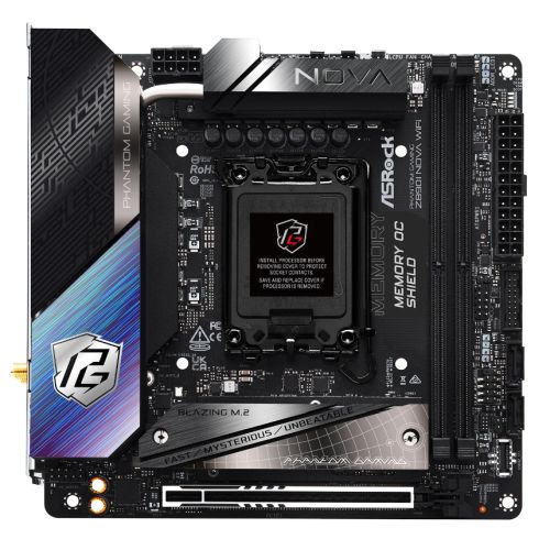 Asrock Z890I NOVA WIFI, Intel Z890, 1851, Mini ITX, 2 DDR5, HDMI, 2 TB4, Wi-Fi 7, 5G LAN, RGB, 3x M.2 - PC Gear UK