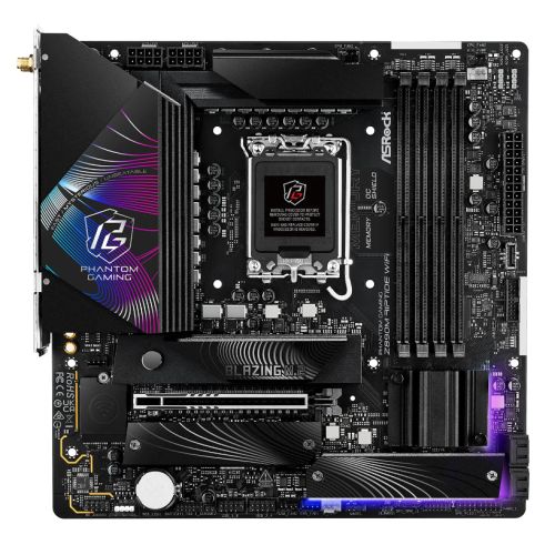 Asrock Z890M RIPTIDE WIFI, Intel Z890, 1851, Micro ATX, 4 DDR5, HDMI, DP, 2 TB4, Wi-Fi 6E, 2.5G LAN, RGB, 3x M.2 - PC Gear UK