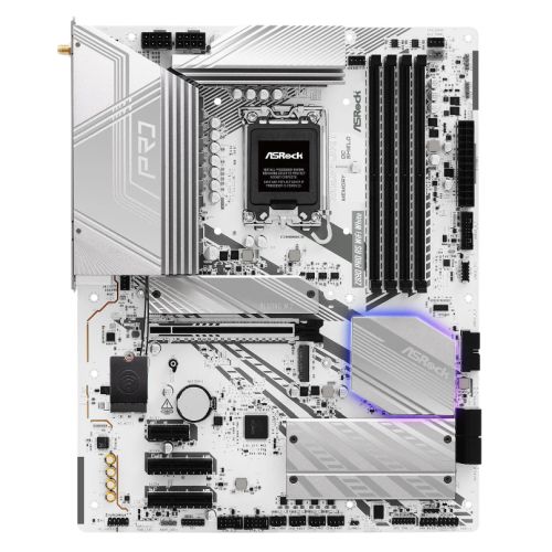 Asrock Z890 PRO RS WIFI WHITE, Intel Z890, 1851, ATX, 4 DDR5, HDMI, DP, 2 TB4, Wi-Fi 6E, 2.5G LAN, RGB, 4x M.2 - PC Gear UK