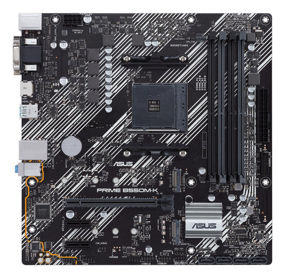 ASUS Prime B550M-K AMD AM4 Micro-ATX Motherboard, 4x DDR4, 2x M.2, PCIe 4.0, 4x SATA, HDMI, DVI-D, GbE